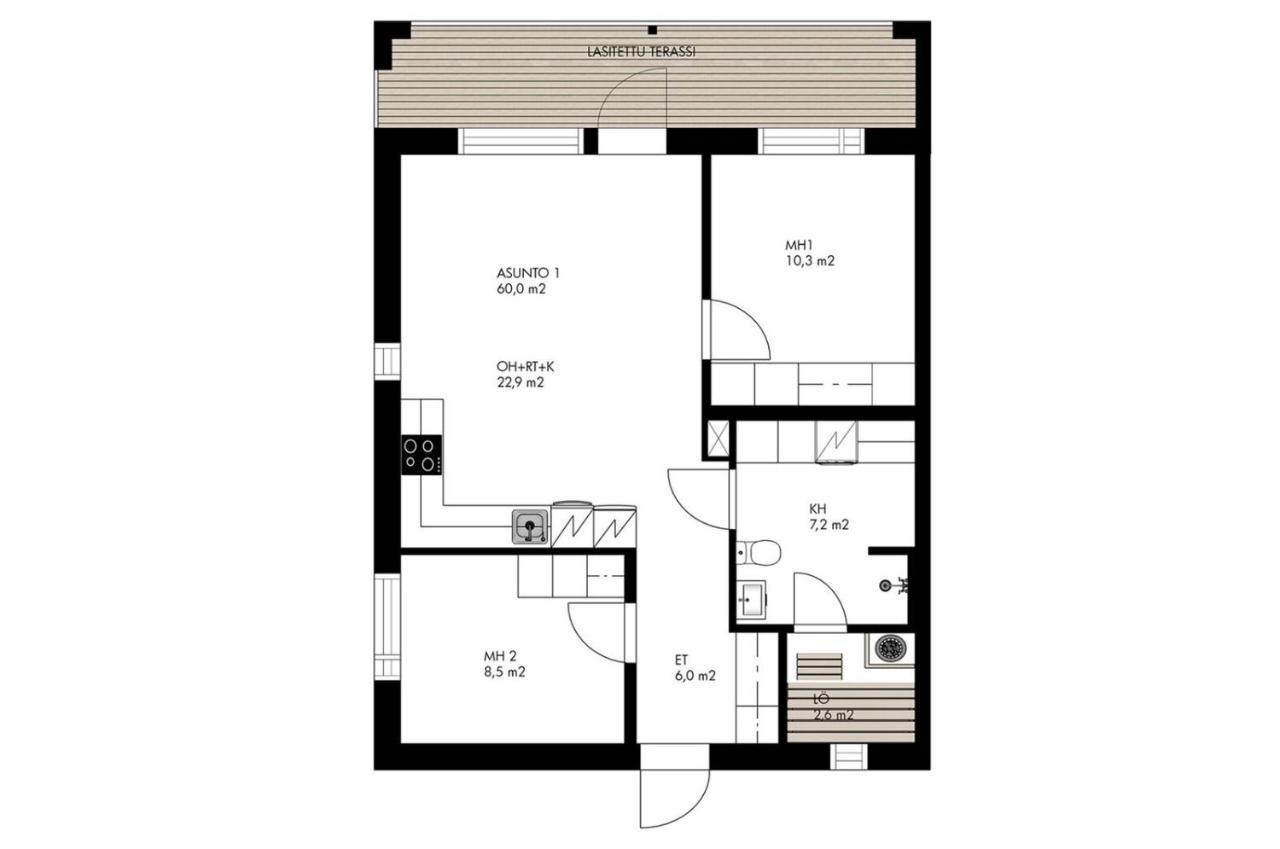 Apartment Tuomenkartano B1 Iso Huoneisto Saunalla Kalajoki Exterior foto